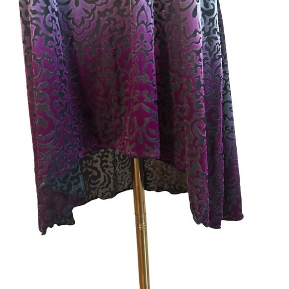 ND Tank Velvet Burnout Tank Top Raspberry Purple Women Petite XL Boho Chic Goth - Picture 7 of 8